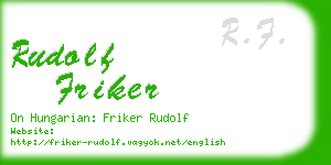 rudolf friker business card